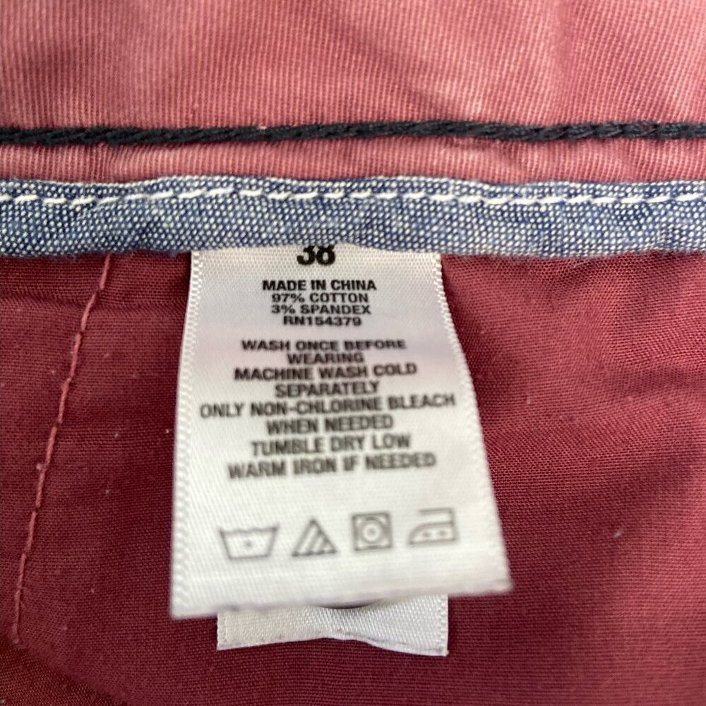 Aeropostale Flat-Front Chino Shorts Dark Pink Size 38 - Picture 7 of 7
